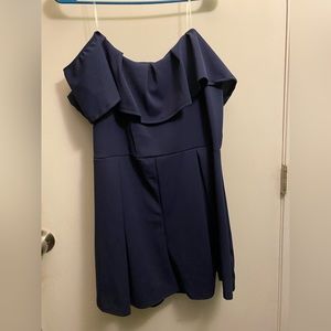 Off the shoulder plus size romper